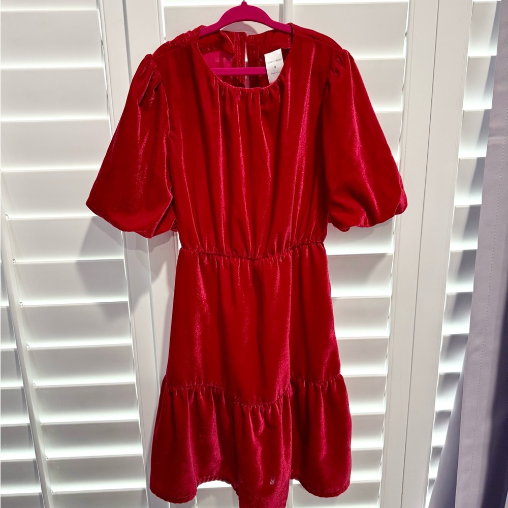 Nordstrom Red velvet Kids holiday Christmas Dress girls size 10.